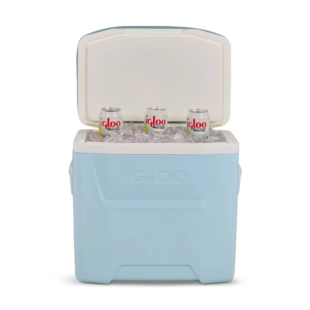 28QT Powder Blue Soft Top Cooler with Wheels,
