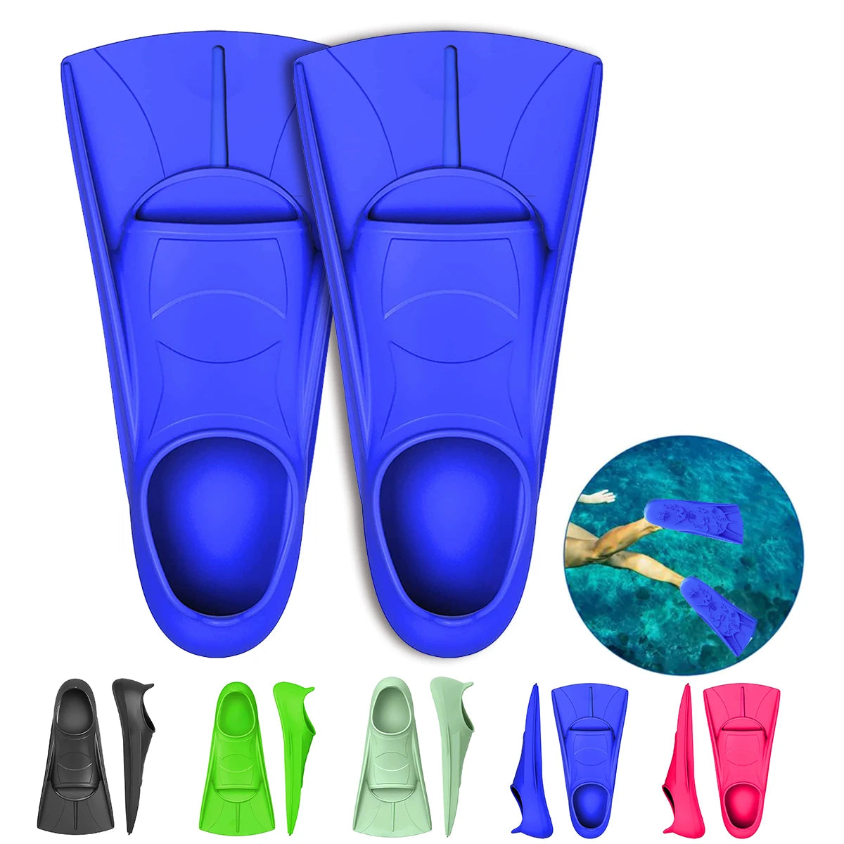Snorkel Fins Short Men, women, Kids Flippers Equipment Set