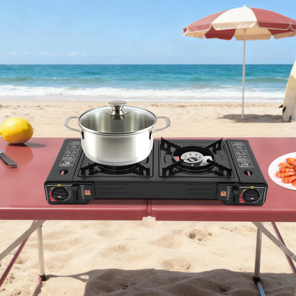 2 Burners Portable Butane Camping Stove