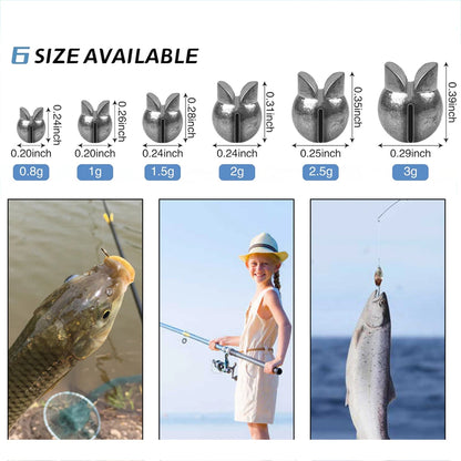60Pcs Split Shot Fishing Weights Sinkers