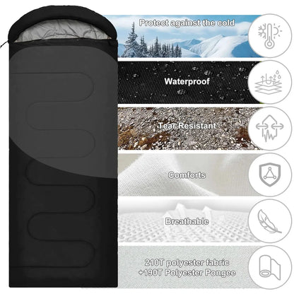 4 Season Warm Envelope Backpacking Sleeping Bags for Outdoor Traveling Hiking