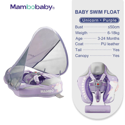 Non-Inflatable Baby Float with Canopy