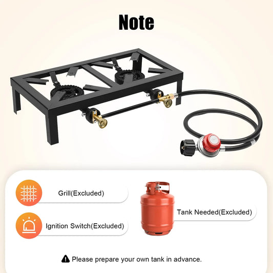 Portable Double Burner Gas Stove