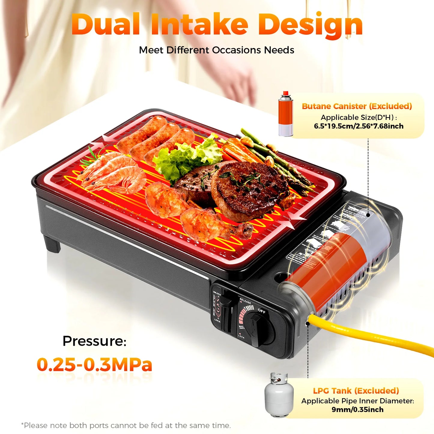 Portable Camping Grill Gas Stove BBQ Grills with Storage Box