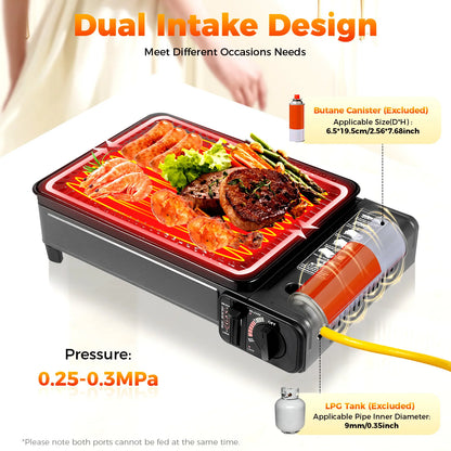 Portable Camping Grill Gas Stove BBQ Grills with Storage Box