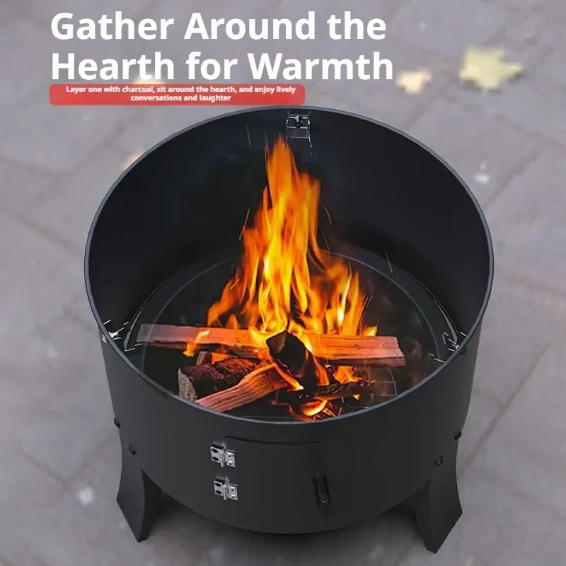 3-Tier Charcoal Smoker Grill,