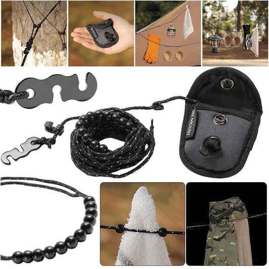 3 M Camping Stretch Clothesline With 12 Clips