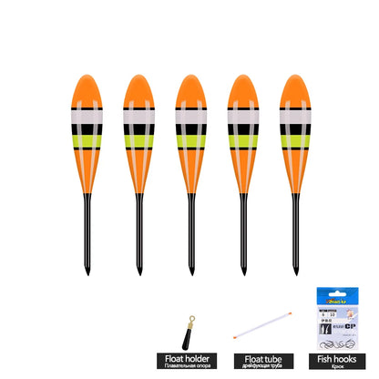 5PCS Balsa Fishing Floats+1 Bag Hooks+1 Float Tube+1 Float Rest