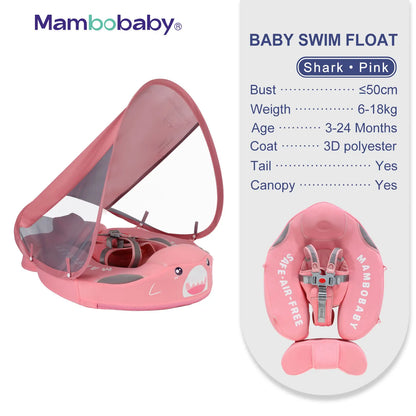 Non-Inflatable Baby Float with Canopy
