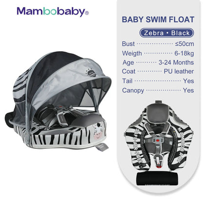 Non-Inflatable Baby Float with Canopy