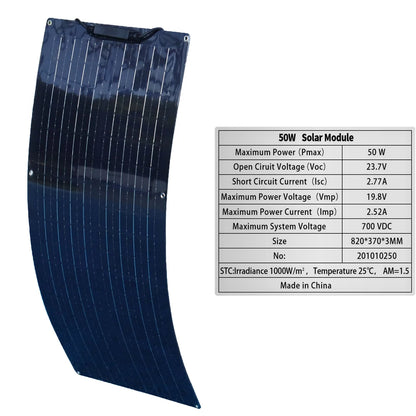 12V 50W Flexible Solar Panel 19.8V 100W Photovoltaic solar panels
