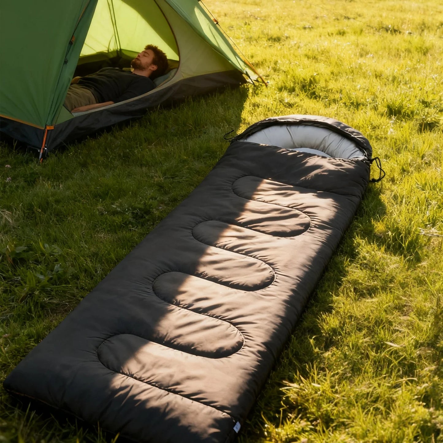 Lightweight 3-Season Weather Sleeping Bag, Microfiber Filling for 5-20 Degrees