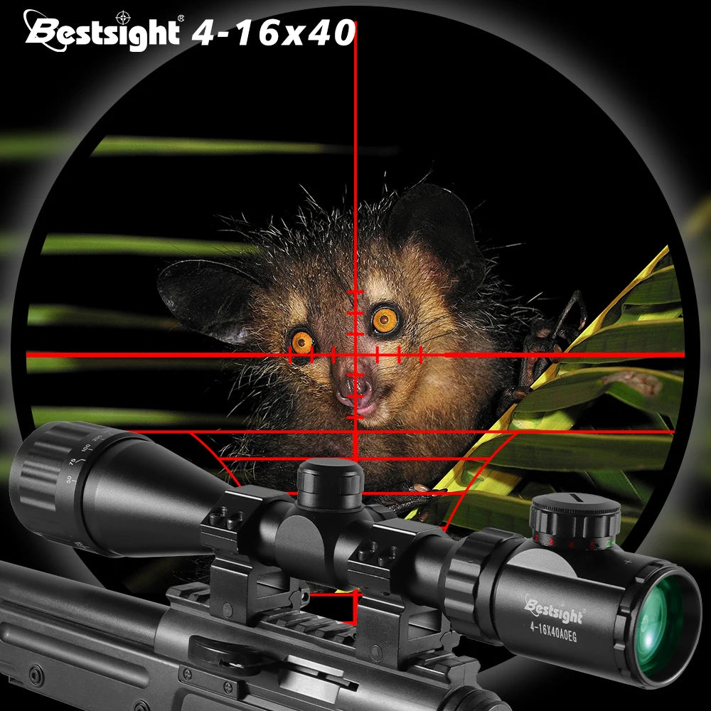 16X40 AOE Optics Hunting Riflescope Red & Green Dot Illuminated