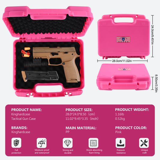 Pink 9mm TSA Approved Firearm Travel Case with 1 TSA Lock