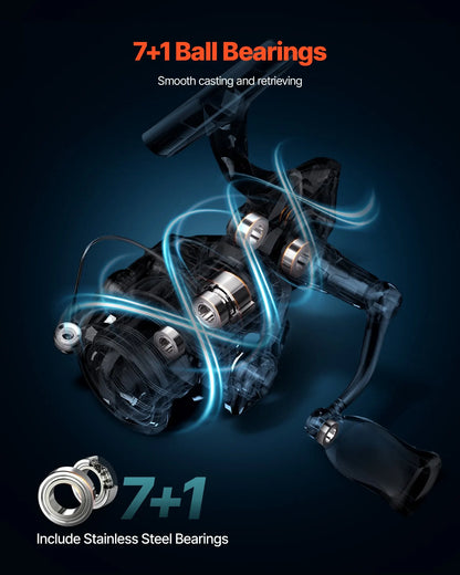IM7 Carbon Fiber Spinning Rod And Reel Combo 7 Ft Two-Piece Rods