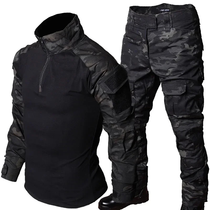 Camo Tactical Uniform Ripstop Suit Multi Pocket Suits Hunting Pants/ Shirts Clothes Sets