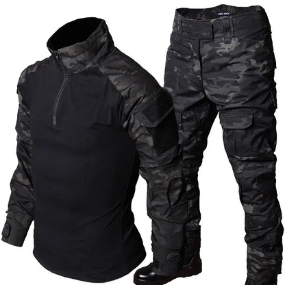Camo Tactical Uniform Ripstop Suit Multi Pocket Suits Hunting Pants/ Shirts Clothes Sets