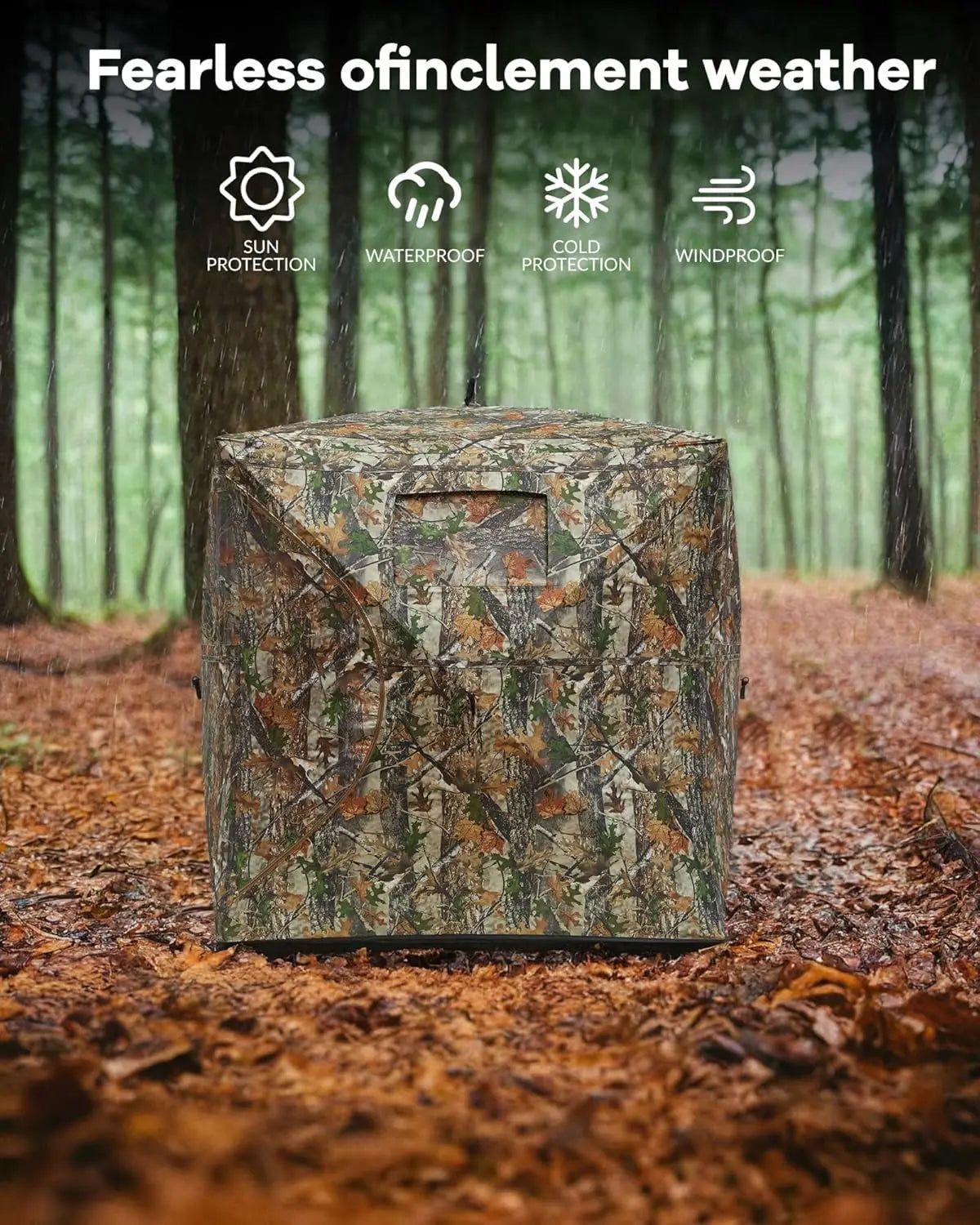 Pop Up Ground Blinds for 4-6 People 116" 58" 66" with Windows and Silent Magnetic Door Lightweight Blinds