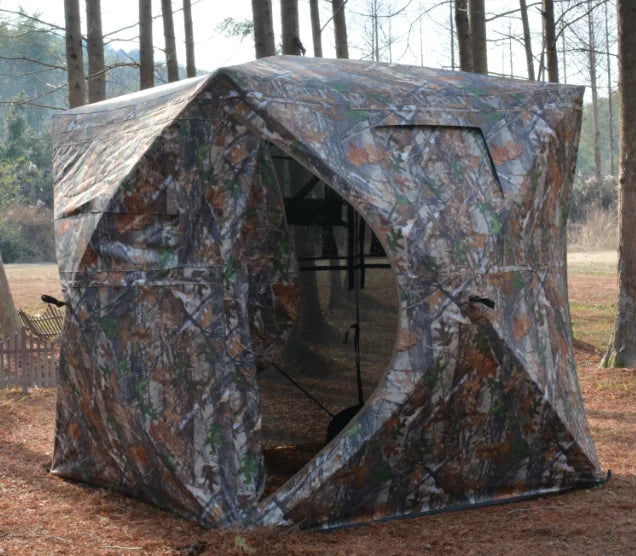 Pop Up Ground Blinds for 4-6 People 116" 58" 66" with Windows and Silent Magnetic Door Lightweight Blinds