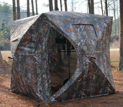 Pop Up Ground Blinds for 4-6 People 116" 58" 66" with Windows and Silent Magnetic Door Lightweight Blinds