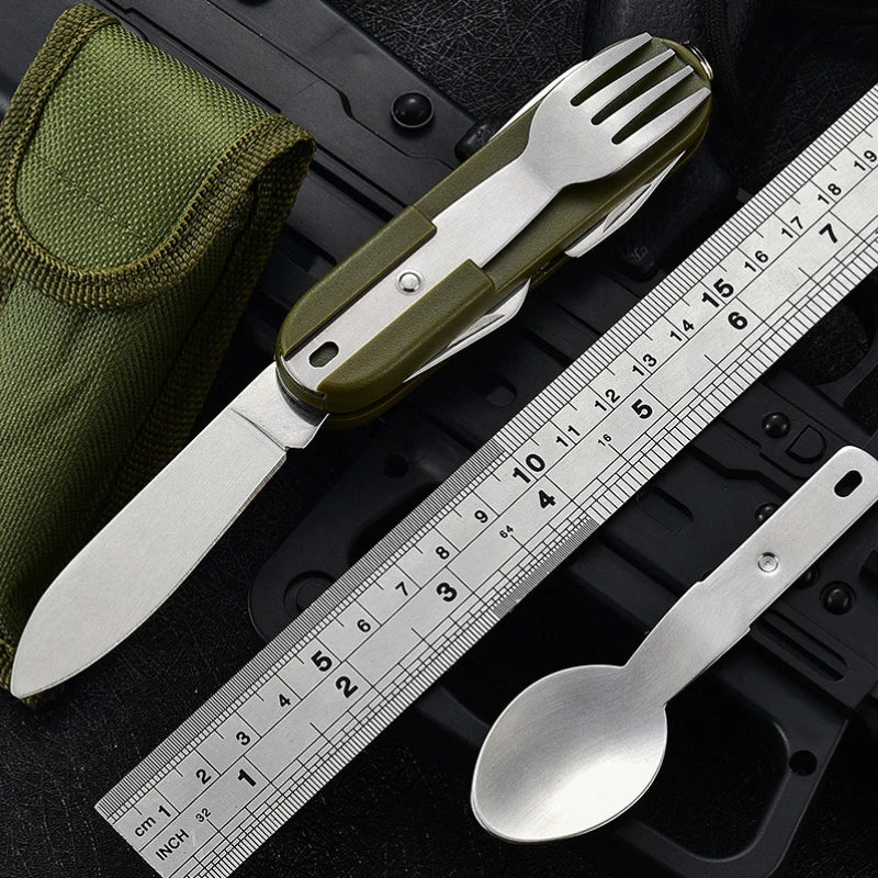 7-in-1 Multifunctional Outdoor Utensils Stainless Steel