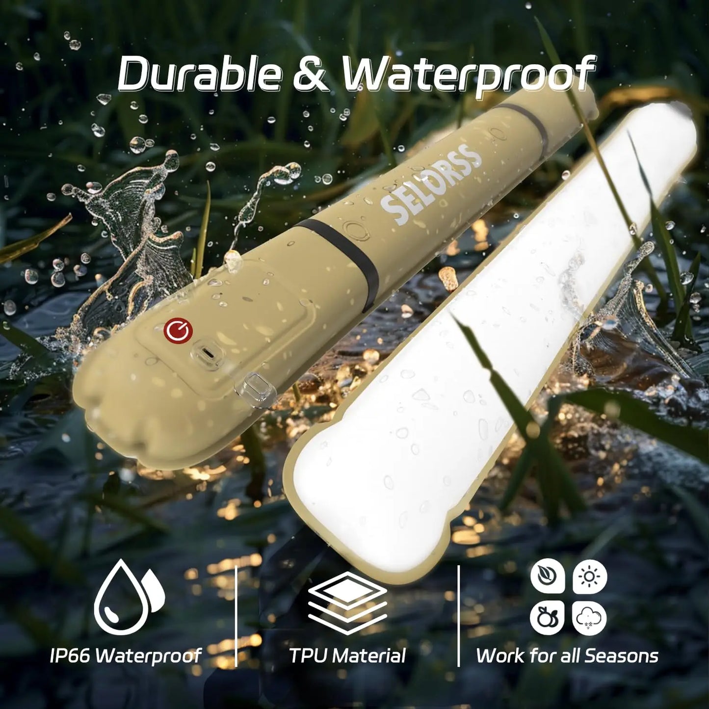 Rechargeable Portable Camping Strong Light Waterproof 2000 mAh