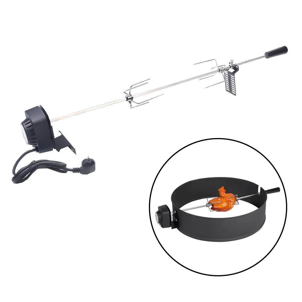120 cm long cable Rod Outdoor Barbecue Grilling Rotisserie Kit