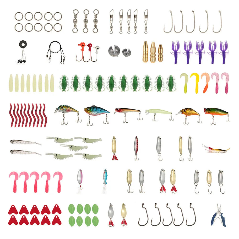 132PCS Fishing Lures Tackle Mixed Kit