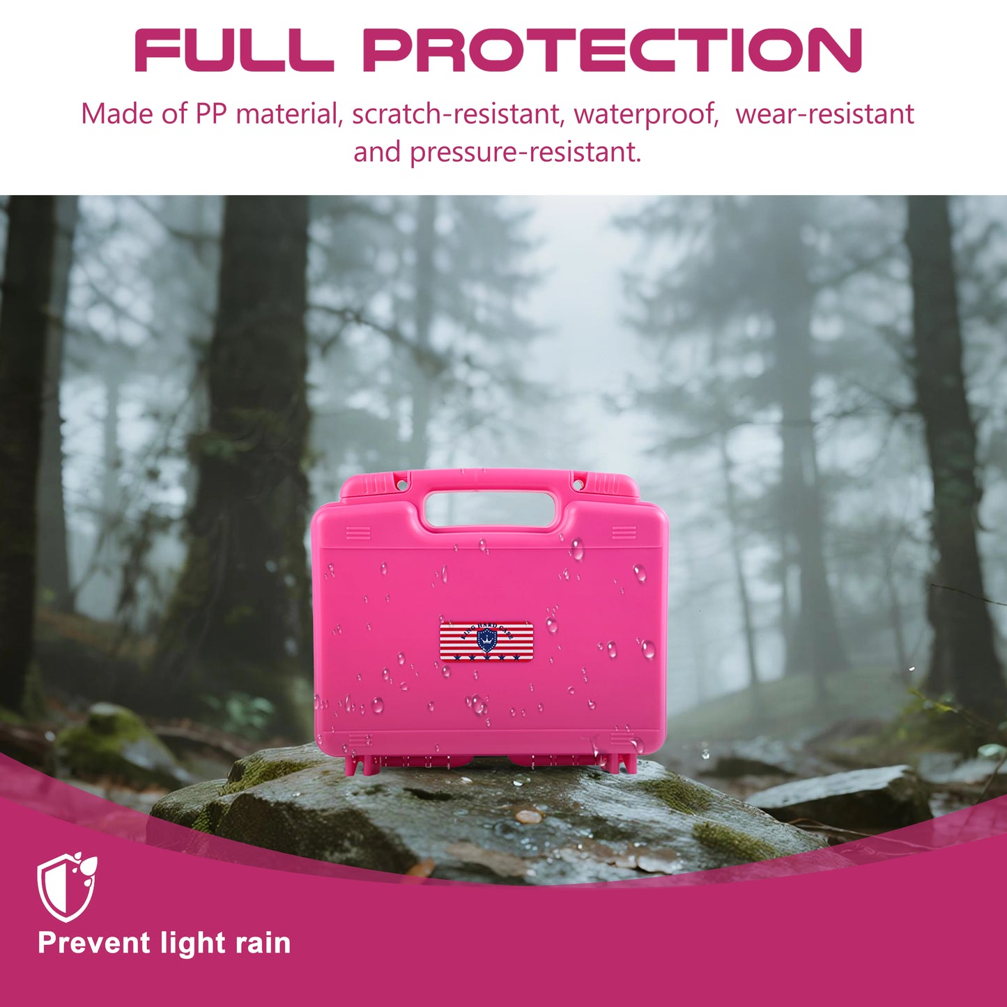 Pink 9mm TSA Approved Firearm Travel Case with 1 TSA Lock