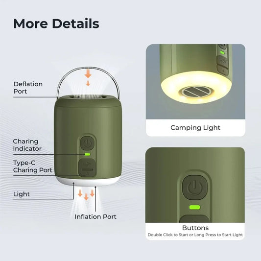 Tiny Air Pump with Camping Lantern 4.5kPa Air Pump