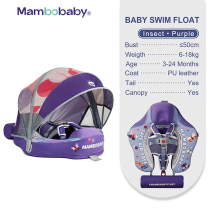 Non-Inflatable Baby Float with Canopy
