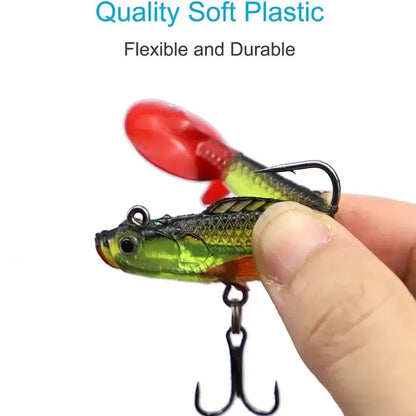 6PCS Wobblers Artificial Baits Fishing Tackle Soft Silicone Bait