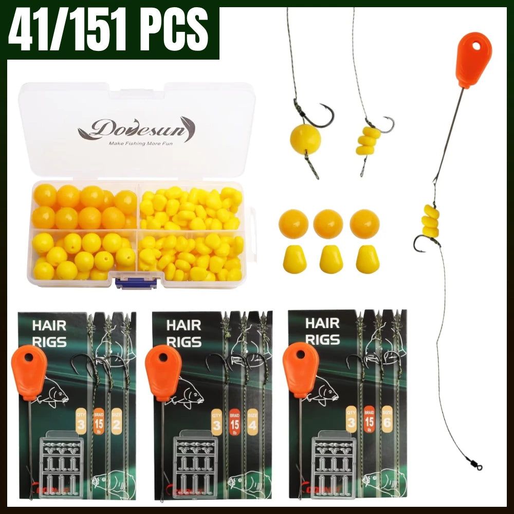 41PCS/151PCS Carp Fishing Hair Rigs,