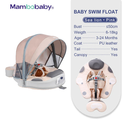 Non-Inflatable Baby Float with Canopy