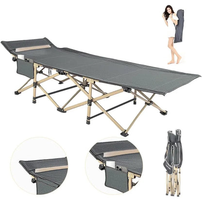 Foldable Camping Cot for Sleeping with Reinforced Aluminum