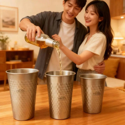 304 Stainless Steel Cup Set Camping Cup 4/6/8PCS