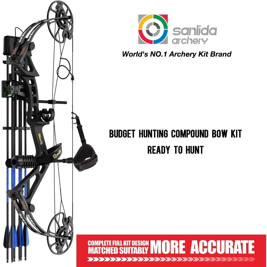 Dragon X7 Compound Bow and Arrow Set 0-70lbs Draw Weight No Bow