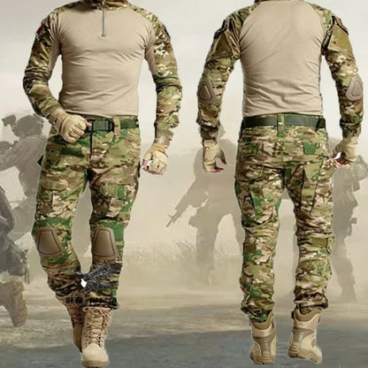 Camo Tactical Uniform Ripstop Suit Multi Pocket Suits Hunting Pants/ Shirts Clothes Sets