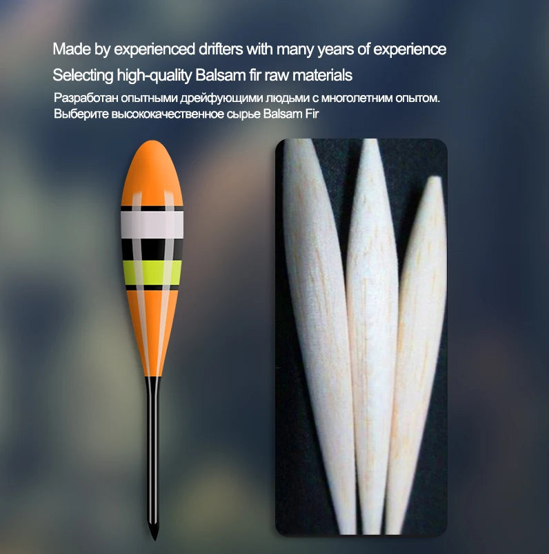 5PCS Balsa Fishing Floats+1 Bag Hooks+1 Float Tube+1 Float Rest
