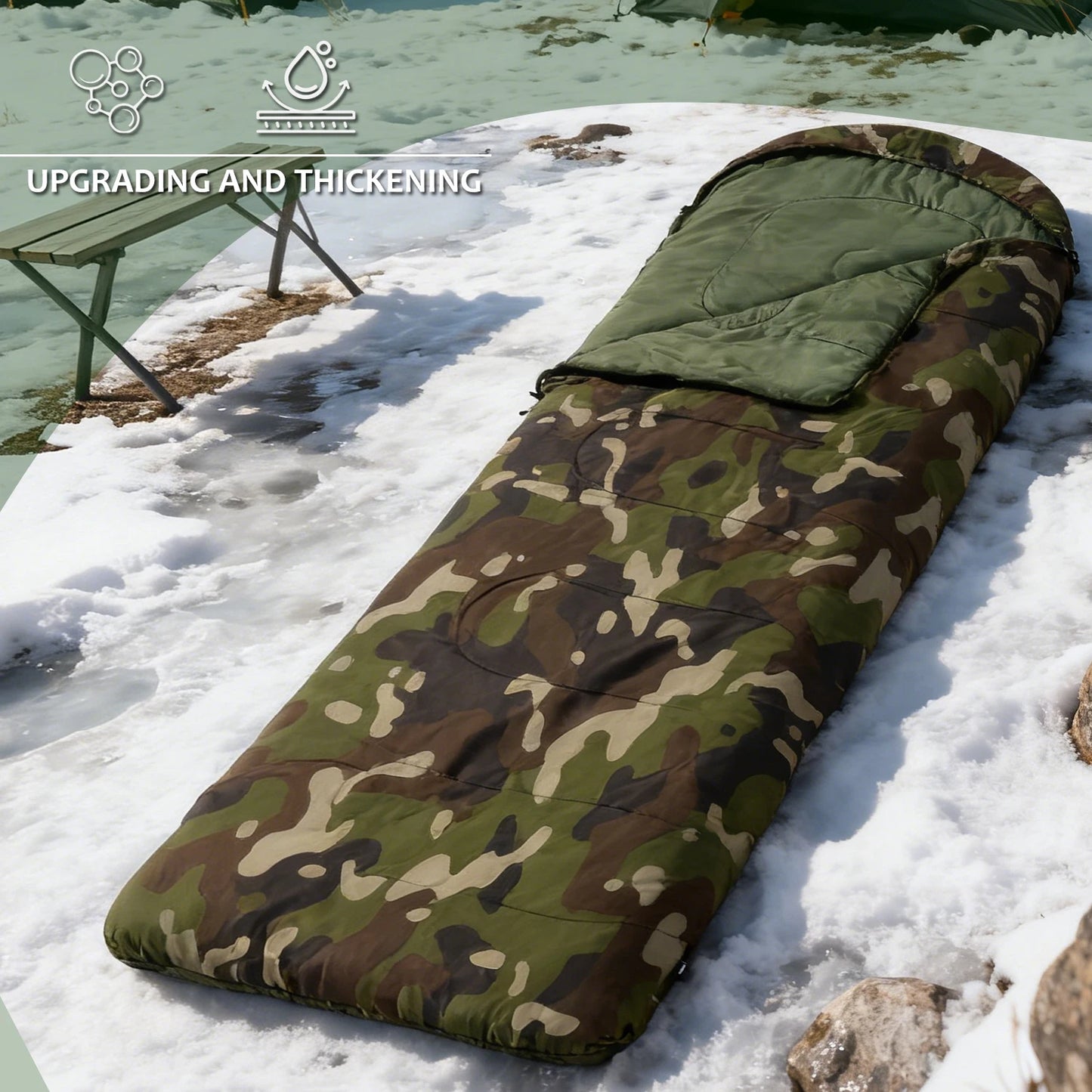 Lightweight 3-Season Weather Sleeping Bag, Microfiber Filling for 5-20 Degrees