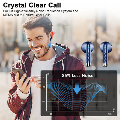 Bluetooth 5.3 Earbuds Stereo Bass, in-Ear Noise Cancelling Mic
