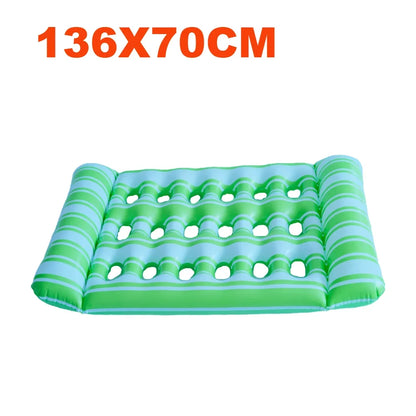 Inflatable Floating Bed with Headrest PVC Floating Lounger Pool Air Mattress for Swimming Pool Beach Adult Water Sleeping Bed