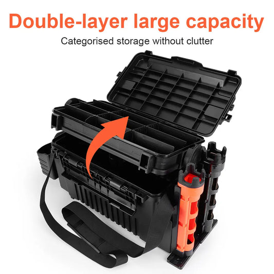 Portable Fishing Tackle Box 2 Tier Multi-functional