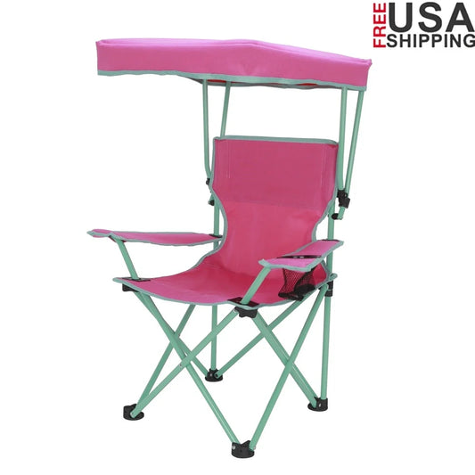 Kids Canopy Camp Chair 125lb Capacity