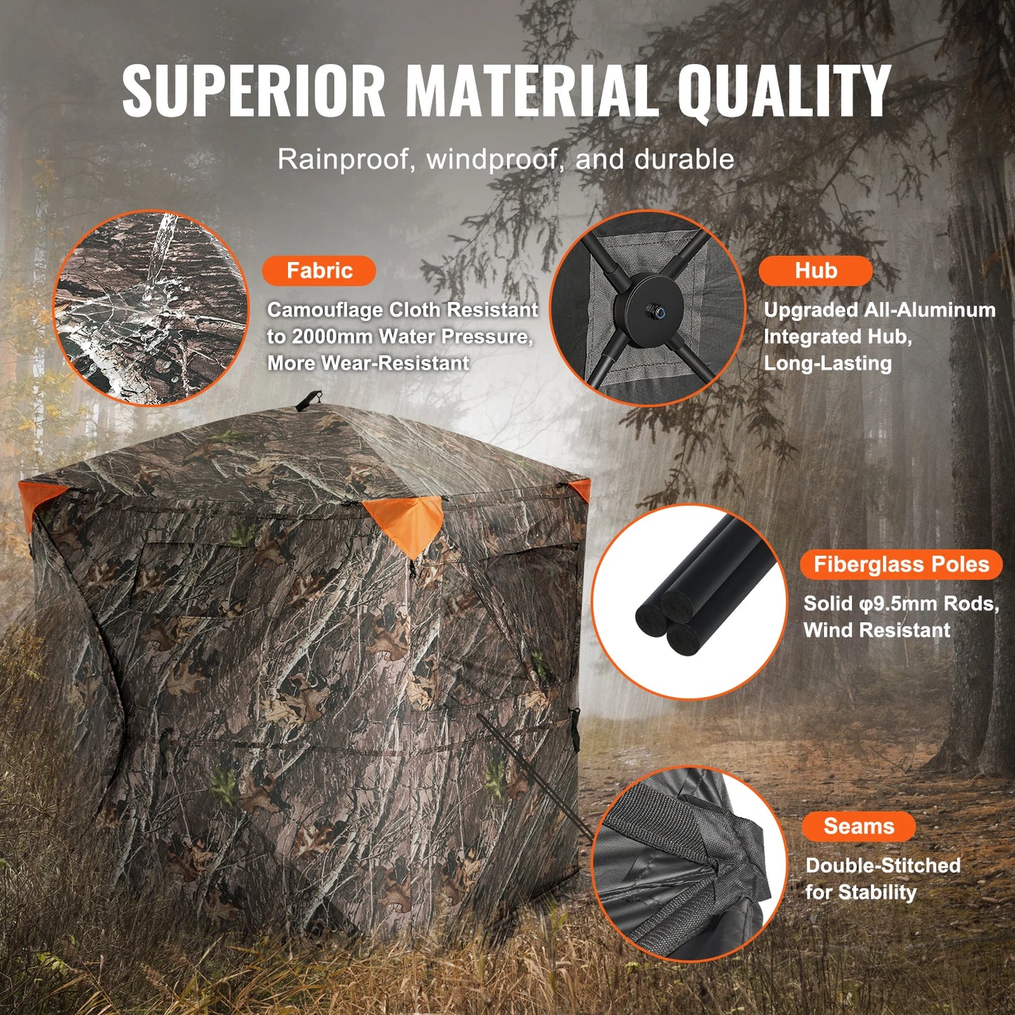 Hunting Blind 270° See Through Ground Blind 2-3 Person