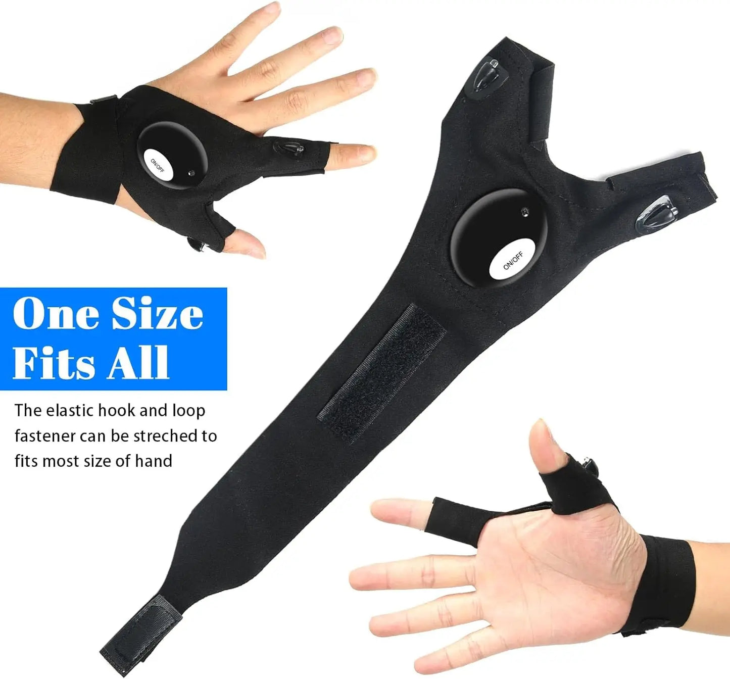LED Half Finger Glove for Men Women