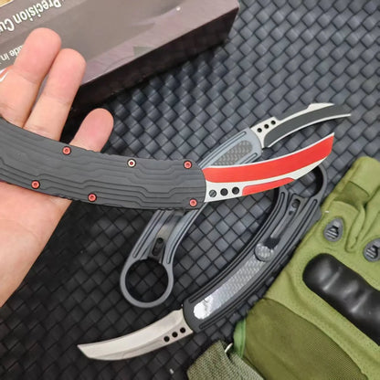 Pocket Knife 440C Steel Blade Aluminum Handle