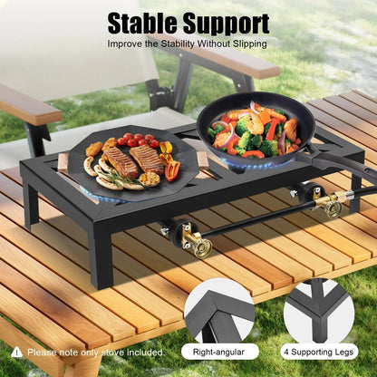Portable Double Burner Gas Stove
