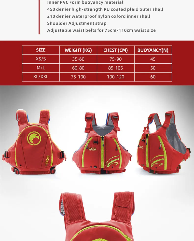 Adult Child 30-100KG, Red PFD Life Vest