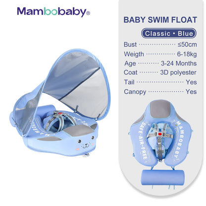 Non-Inflatable Baby Float with Canopy